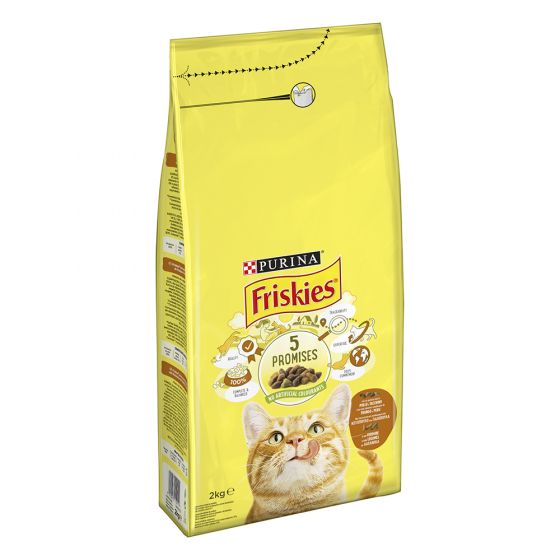 FRISKIES Gatto Crocchette Adult con Pollo, con Tacchino e con Verdure