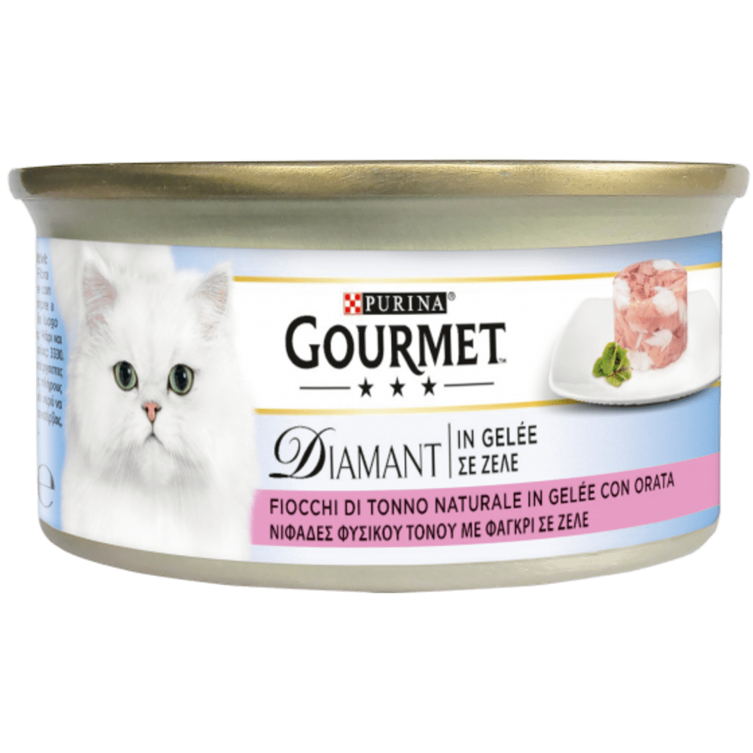 GOURMET Diamant Gatto Fiocchi di Tonno Naturale in Gelée con Orata