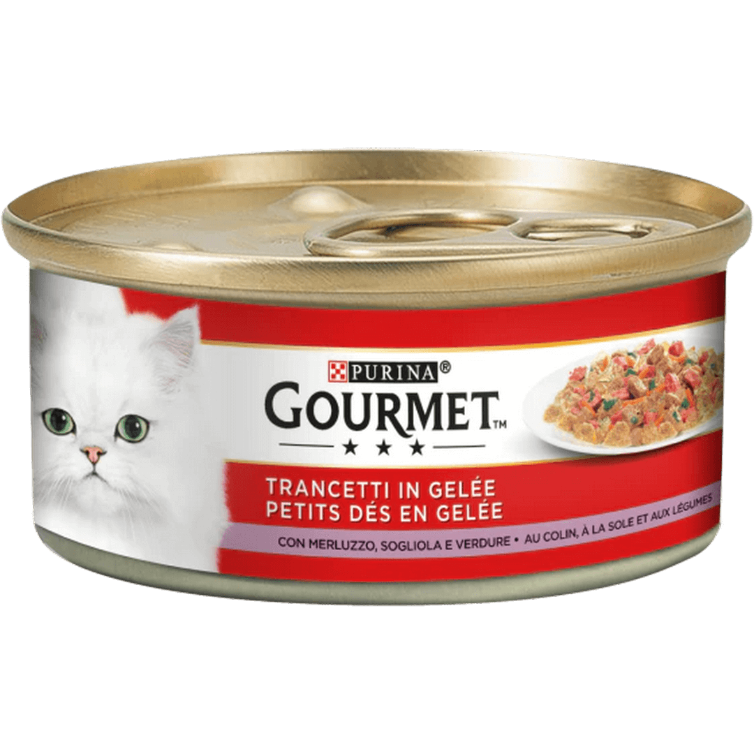 GOURMET Rosso Gatto Trancetti in Gelée  con Sogliola, Merluzzo e Verdure