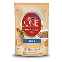 PURINA ONE MINI < 10kg Bocconi in salsa Cane Adult con Pollo, Carote e Fagiolini