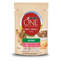 PURINA ONE MINI < 10kg Bocconi in salsa Cane Active con Manzo, Patate e Carote