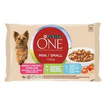 PURINA ONE MINI < 10kg Bocconi in salsa Cane Delicate con Salmone, Riso e Carote