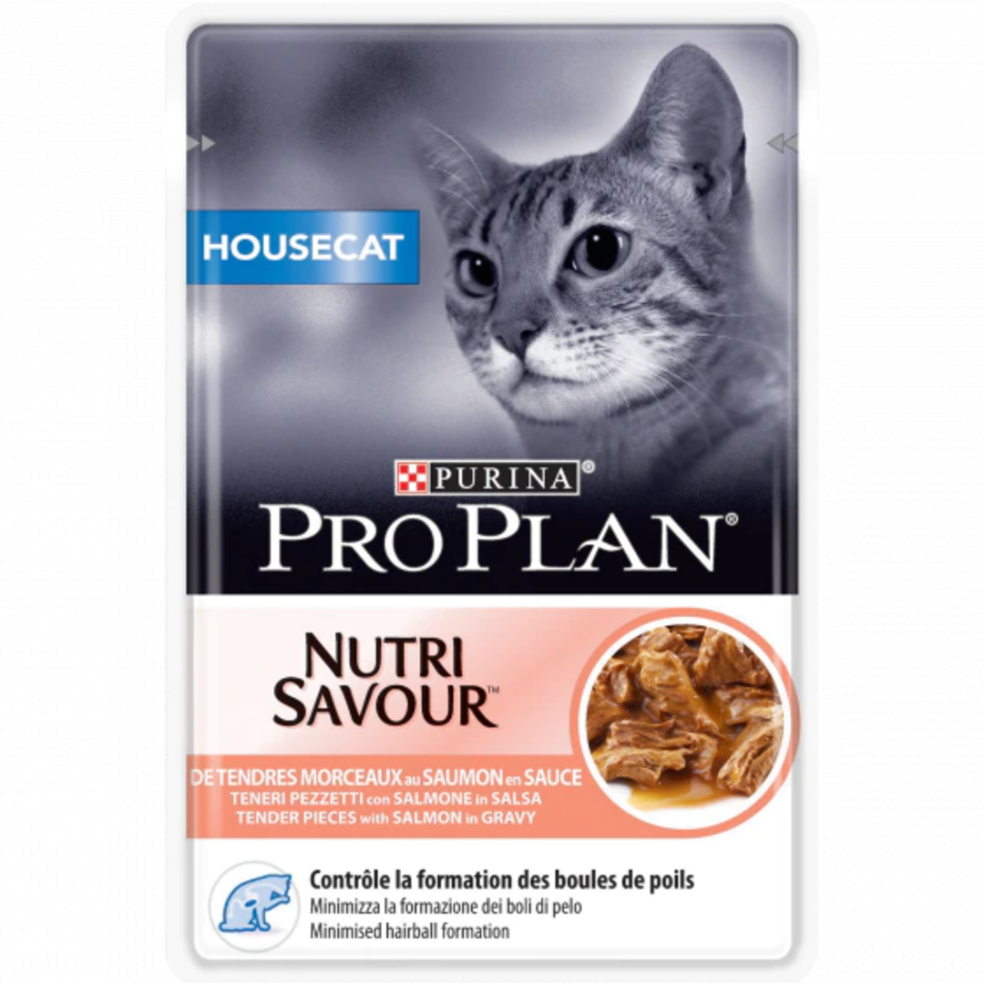 PURINA® PRO PLAN® Housecat Teneri pezzetti con Salmone in Salsa