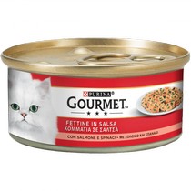 GOURMET Rosso Gatto Fettine con Salmone e Spinaci