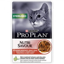 PURINA PRO PLAN NUTRI SAVOUR Sterilised Gatto Pezzetti con Manzo in Salsa