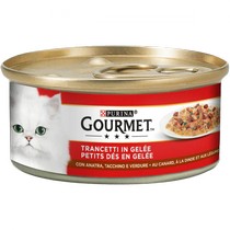 GOURMET Rosso Gatto Trancetti in gelatina con Tacchino, Anatra e Verdure