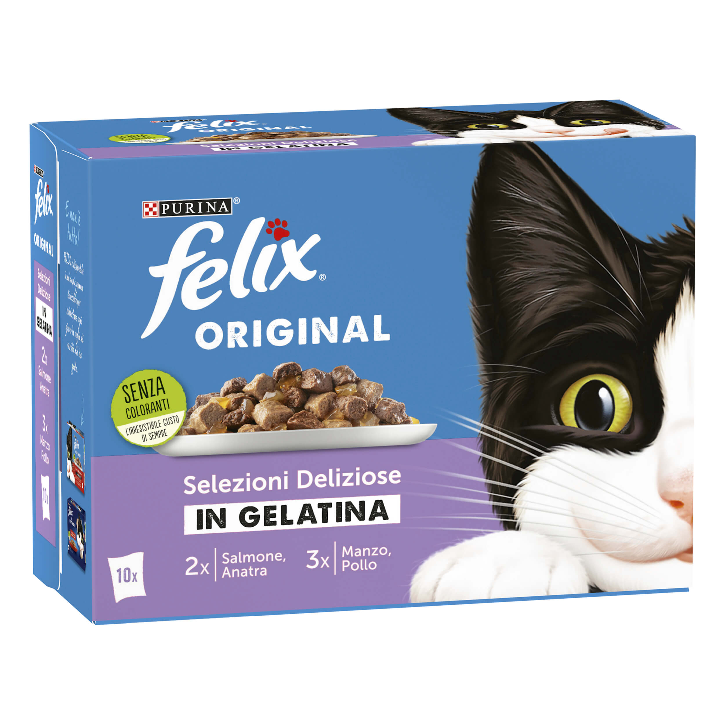 FELIX Original Selezioni Deliziose in Gelatina - (Manzo/Pollo/Salmone/Anatra)