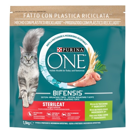 PURINA ONE BIFENSIS Crocchette Gatto Sterilcat Ricco in Tacchino e Frumento 1,5kg