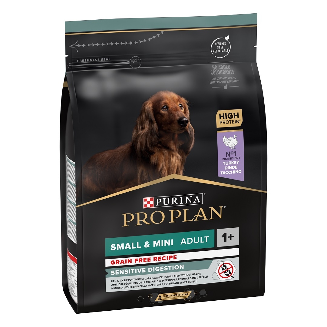 PURINA PRO PLAN GRAIN FREE FORMULA SMALL & MINI ADULT SENSITIVE DIGESTION RICCO IN TACCHINO