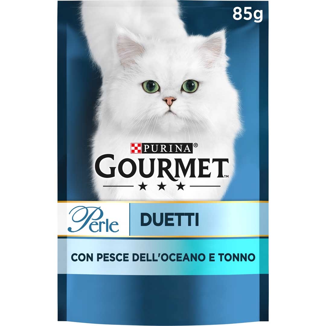 GOURMET Perle Gatto Duetti con Pesce dell'Oceano e Tonno