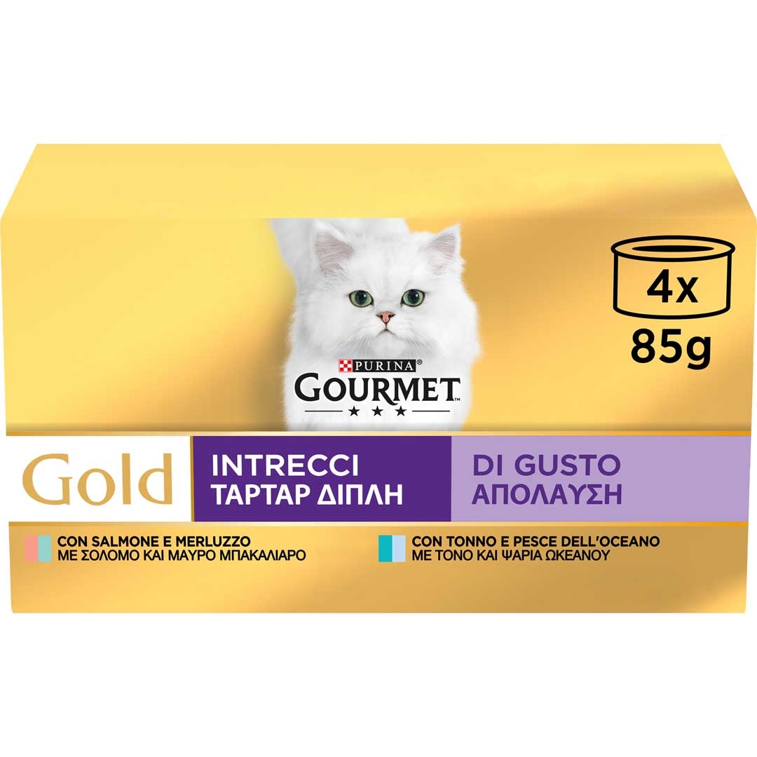 Gourmet GOLD Intrecci di Gusto Salmone & Merluzzo - Tonno & Pesce dell'Oceano