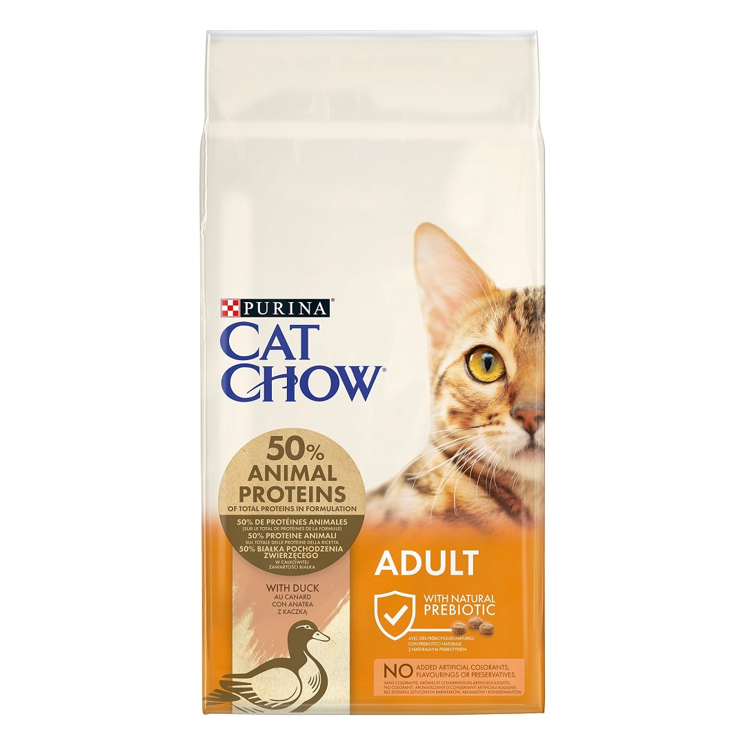 CAT CHOW Adult Gatto Crocchette ricco in Anatra