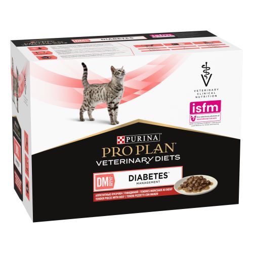 PURINA PRO PLAN VETERINARY DIETS umido gatto DM Diabetes Management St/Ox con manzo