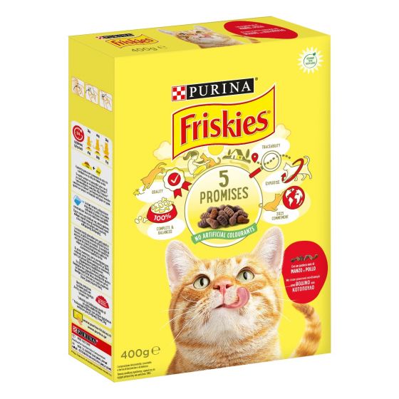 FRISKIES Gatto Crocchette Adult con Manzo e con Pollo