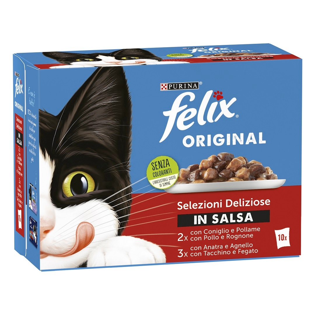 FELIX Original Selezioni Deliziose in Salsa - (Coniglio&Pollame/Pollo&Rognone/Anatra&Agnello/Tacchino&Fegato)