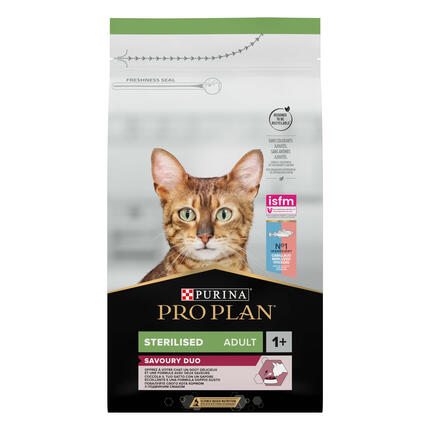 PURINA® PRO PLAN® Sterilised Adult 1+ Optisavour Ricco in Merluzzo con Trota