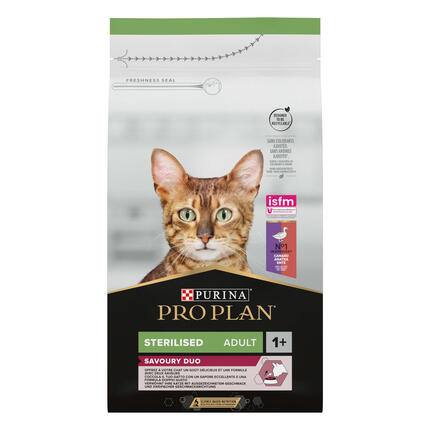 PURINA® PRO PLAN® Sterilised Adult 1+ Optisavour Ricco in Anatra con Fegato