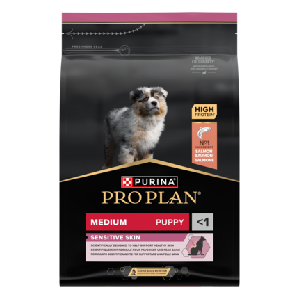 PURINA PRO PLAN MEDIUM PUPPY SENSITIVE SKIN RICCO IN SALMONE