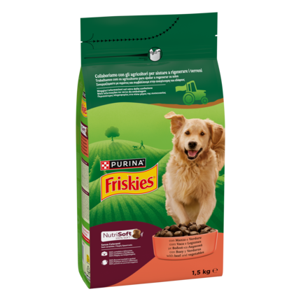 FRISKIES® NutriSoft crocchette per cani adulti con Manzo e Verdure
