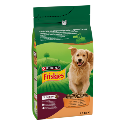 FRISKIES® NutriSoft crocchette per cani adulti con pollo e verdure