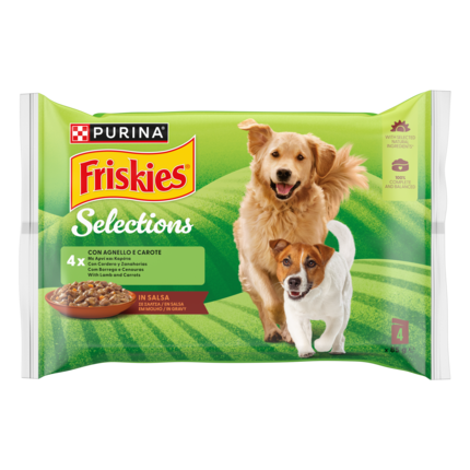 FRISKIES ®Selezioni Bocconcini con Agnello & Carote in Salsa Bustine 4x85g