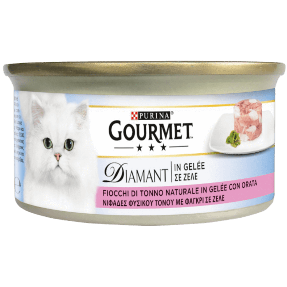 GOURMET Diamant Gatto Fiocchi di Tonno Naturale in Gelée con Orata
