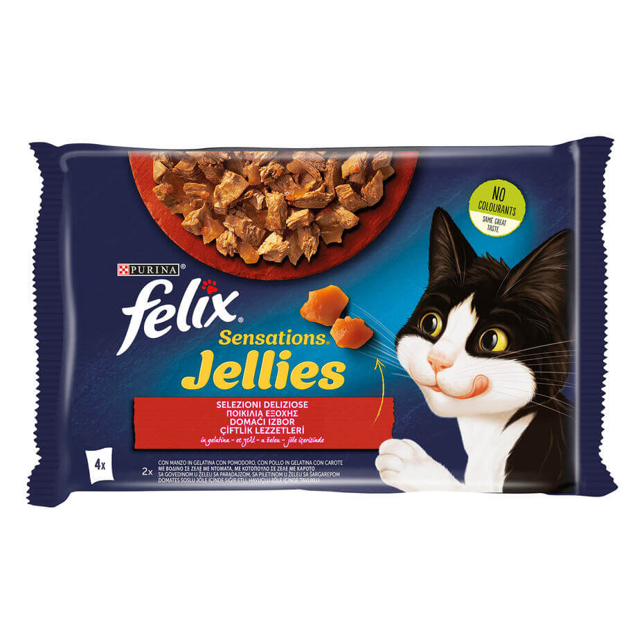 FELIX Sensations Jellies Selezioni Deliziose - (Manzo&pomodoro/Pollo&Carote)