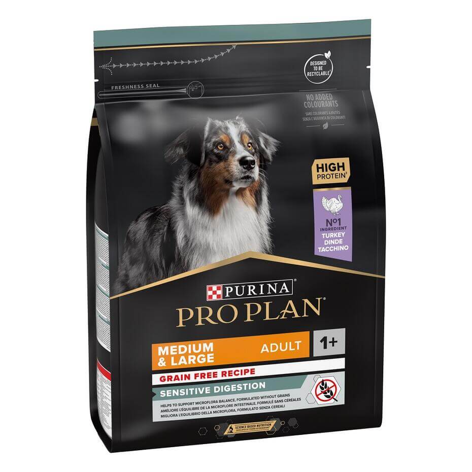 PURINA PRO PLAN MEDIUM & LARGE ADULT SENSITIVE DIGESTION GRAIN FREE FORMULA RICCO IN TACCHINO