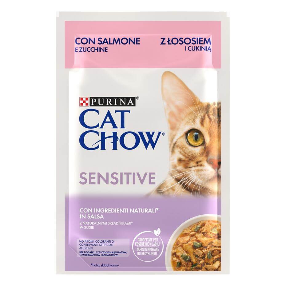 CAT CHOW SENSITIVE ricco in salmone e zucchine 