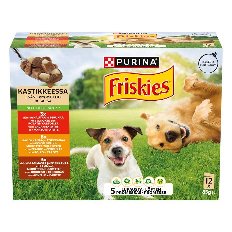 FRISKIES Cane Bocconi Manzo, pollo e agnello in salsa