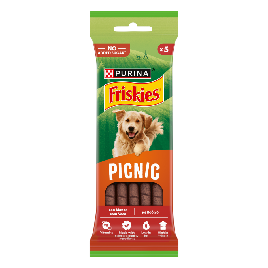 FRISKIES Picnic Maxi 5x Cane Snack Ricco in Manzo