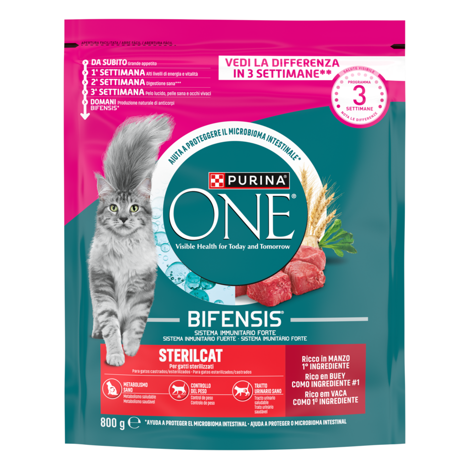 Purina ONE Bifensis Sterilcat 800g Manzo e Frumento