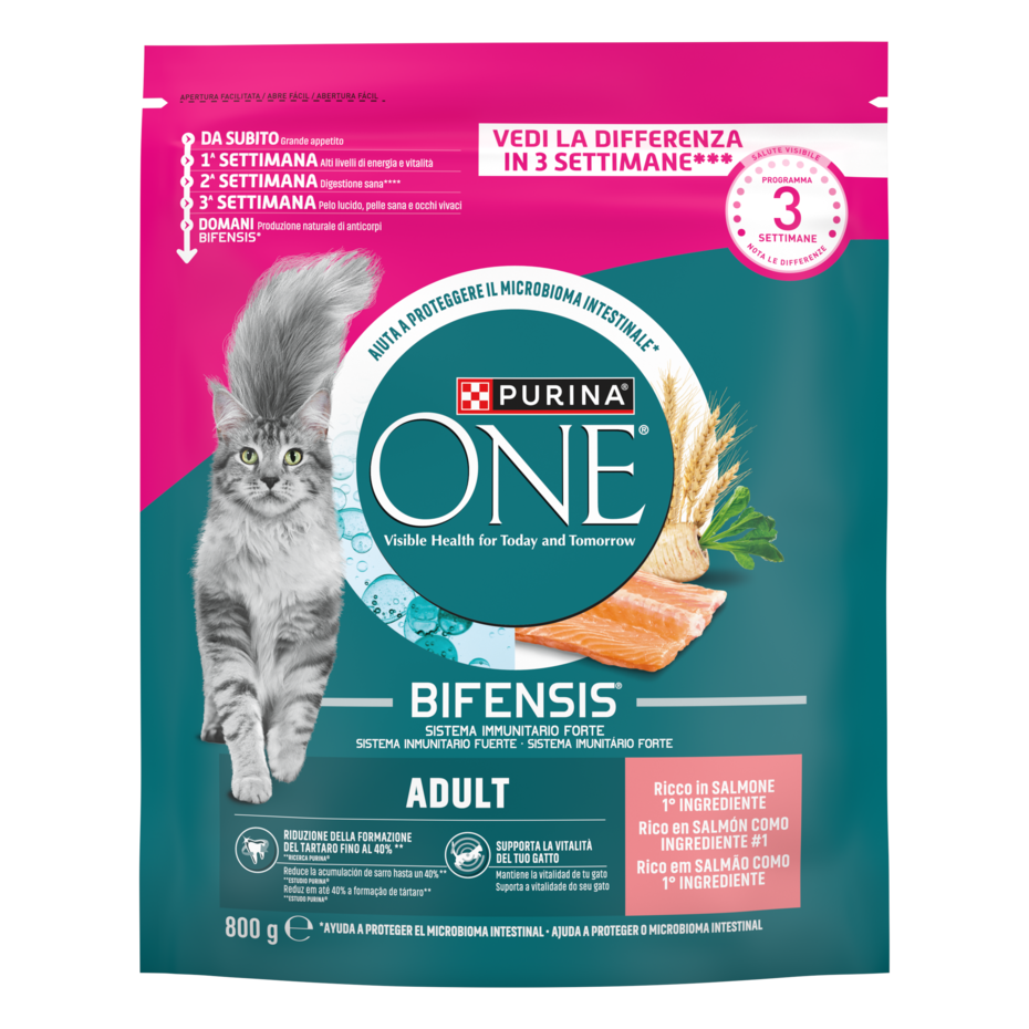 Purina ONE Bifensis Adult 800g Salmone e Cereali Integrali