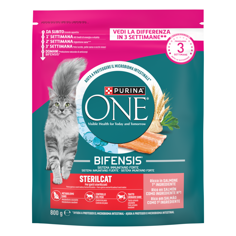 Purina ONE Bifensis Sterilcat 800g Salmone e Frumento