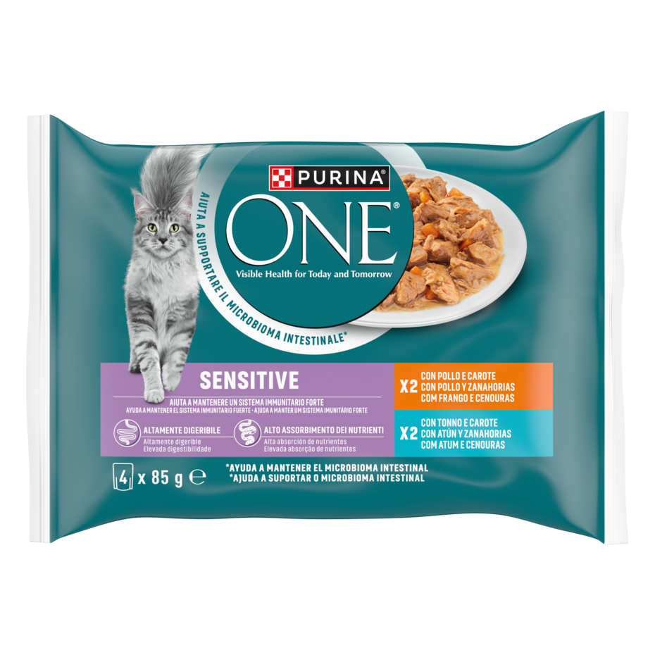 Purina ONE Bifensis Sensitive 4x85g Pollo e Tonno