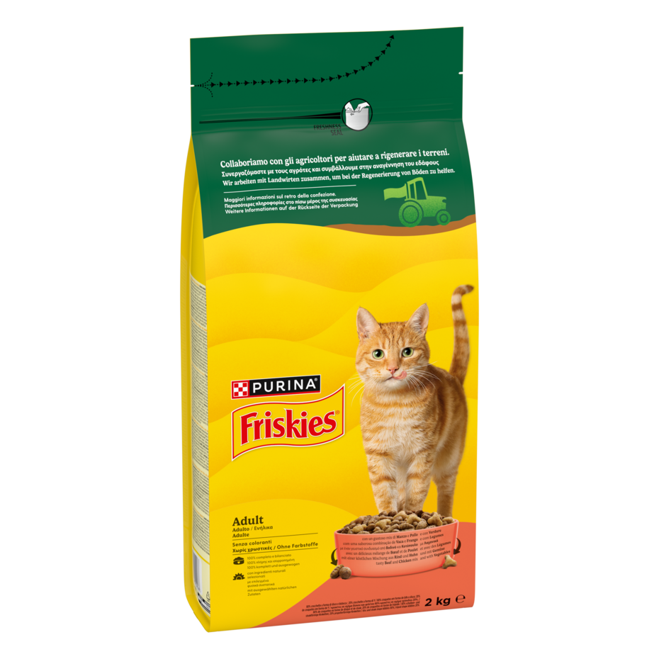 Friskies Adult 2kg Manzo e Pollo e con Verdure