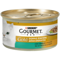 GOURMET Gold Gatto Doppio Piacere con Coniglio e Fegato