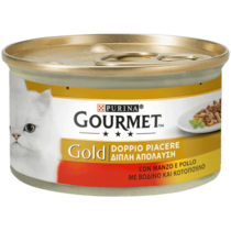 GOURMET Gold Gatto Doppio Piacere con Manzo e Pollo