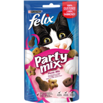 FELIX Party Mix Gatto Snack Picnic Mix Aromatizzato con Pollo, Formaggio e Tacchino