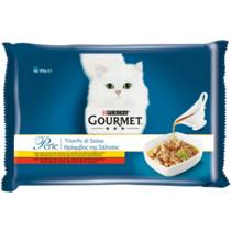GOURMET Perle Trionfo di Salsa Gatto con Manzo, Pollo