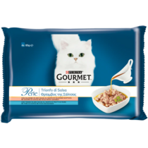 GOURMET Perle Trionfo di Salsa Gatto con Tonno, Salmone