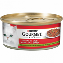 GOURMET Rosso Gatto Fettine con Coniglio, Rognone e Verdure