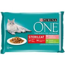 PURINA ONE Filettini in salsa Gatto Sterilcat Con Salmone e Carote, con Tacchino e Fagiolini