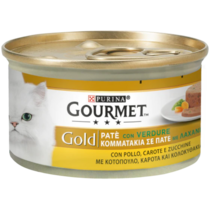GOURMET Gold Gatto Patè con Verdure, con Pollo, Carote e Zucchine