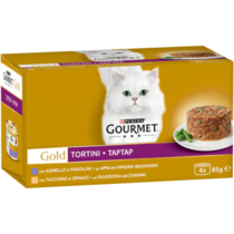 GOURMET Gold Tortini Gatto con Agnello e Fagiolini, con Tacchino e Spinaci