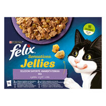 FELIX Sensations Jellies Selezioni Saporite (Manzo&Pomodoro/Trota&Spinaci/Pollo&Carote/Salmone&Gamberetti)