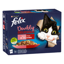 FELIX Doubly Delicious Selezioni Miste - (Manzo&Pollame/Tacchino&Fegato/Salmone&Sardine/Trota&Sgombro)