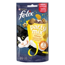 FELIX Party Mix Gatto Snack Cheezy Mix Aromatizzato con formaggio Cheddar, Gouda e Edamer