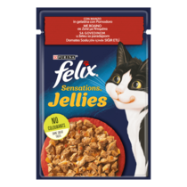 FELIX Sensations Jellies Gatto Con Manzo e Pomodoro