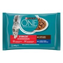 PURINA ONE Filettini in salsa Gatto Sterilcat Con Anatra e Sardine 4x85g